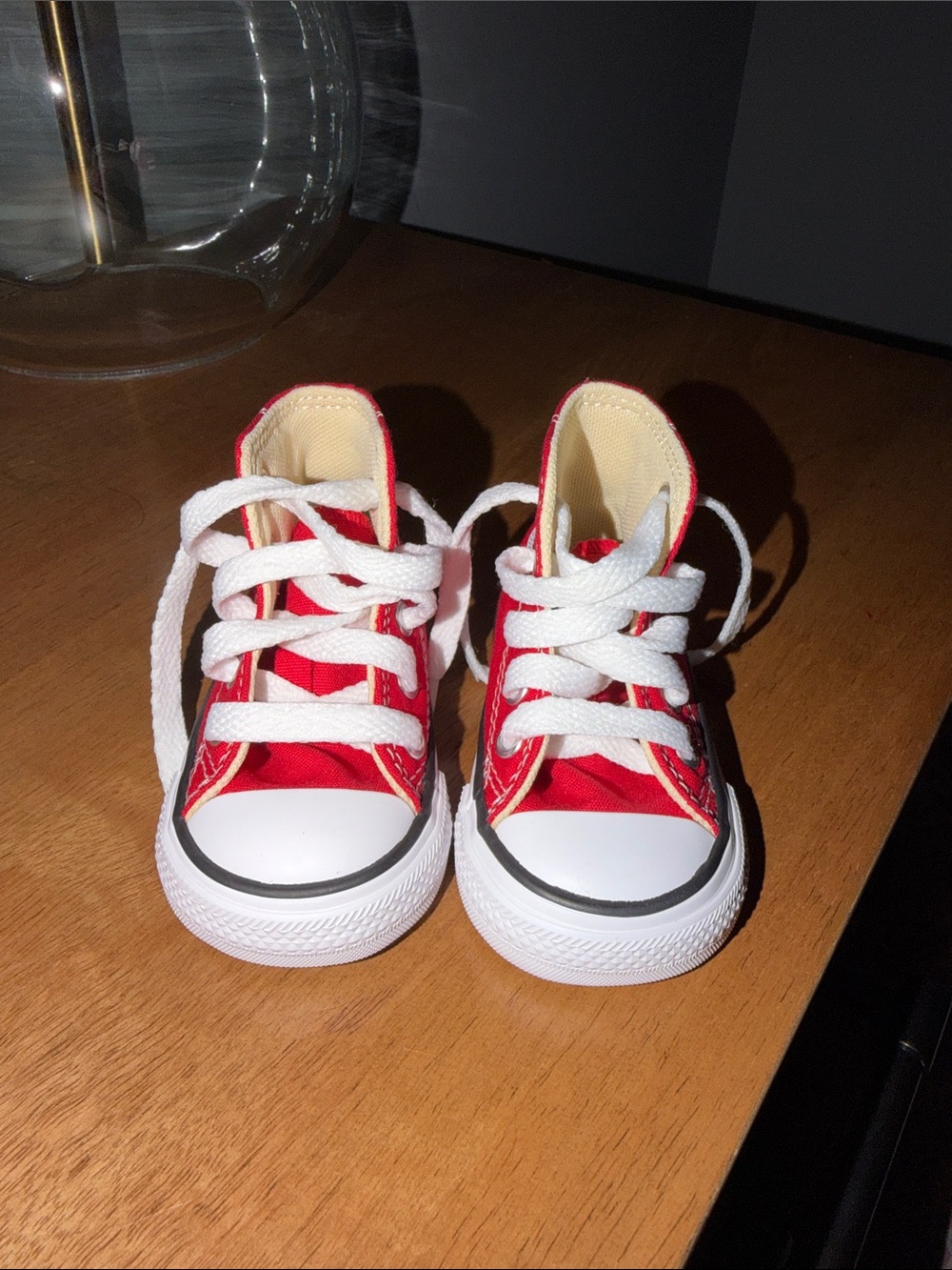 New Converse Kids Red Canvas High-Top Sneakers.